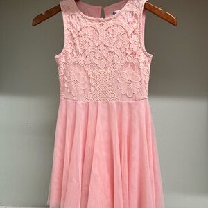Epic Threads Girls Dress – Pink Floral Lace, Size M
